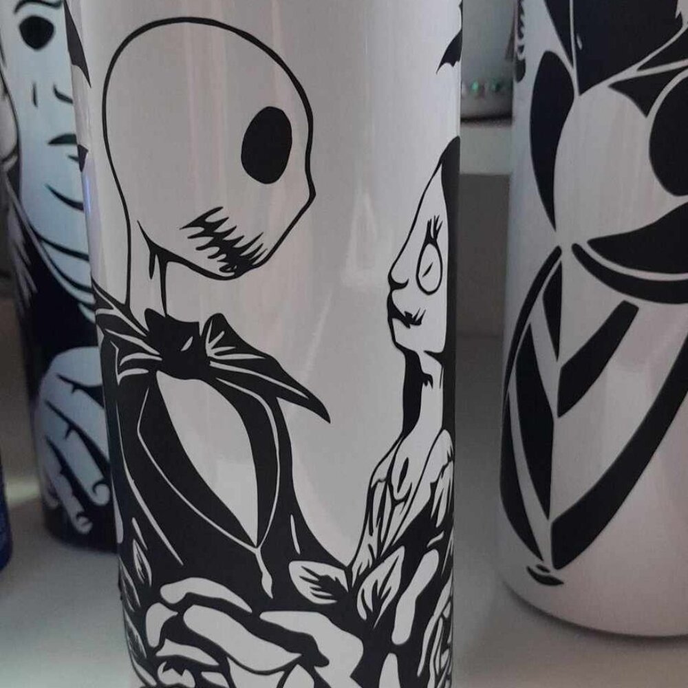 Stainless steel tumbler jack and sally